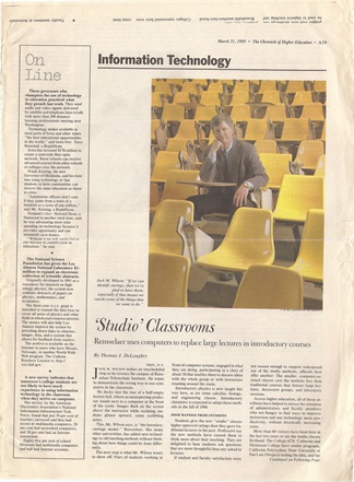 Chronicle of Higher Education -Studio Physics Article Jack Wilson