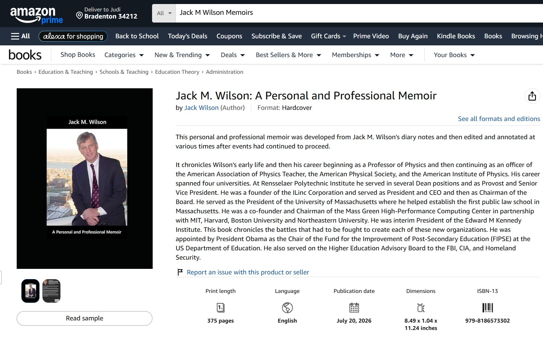 Jack M Wilson Memoirs  -Amazon
